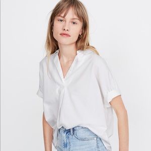 Madewell White Short Sleeve Blouse
